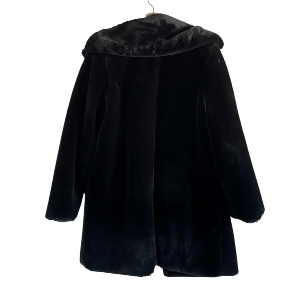 Nanushka Faux Fur Coat Longline Quiet Luxury Medium‎ Oversized Lined Black